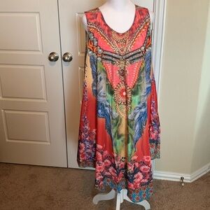 One size fits most long neck dress with sparkle detail